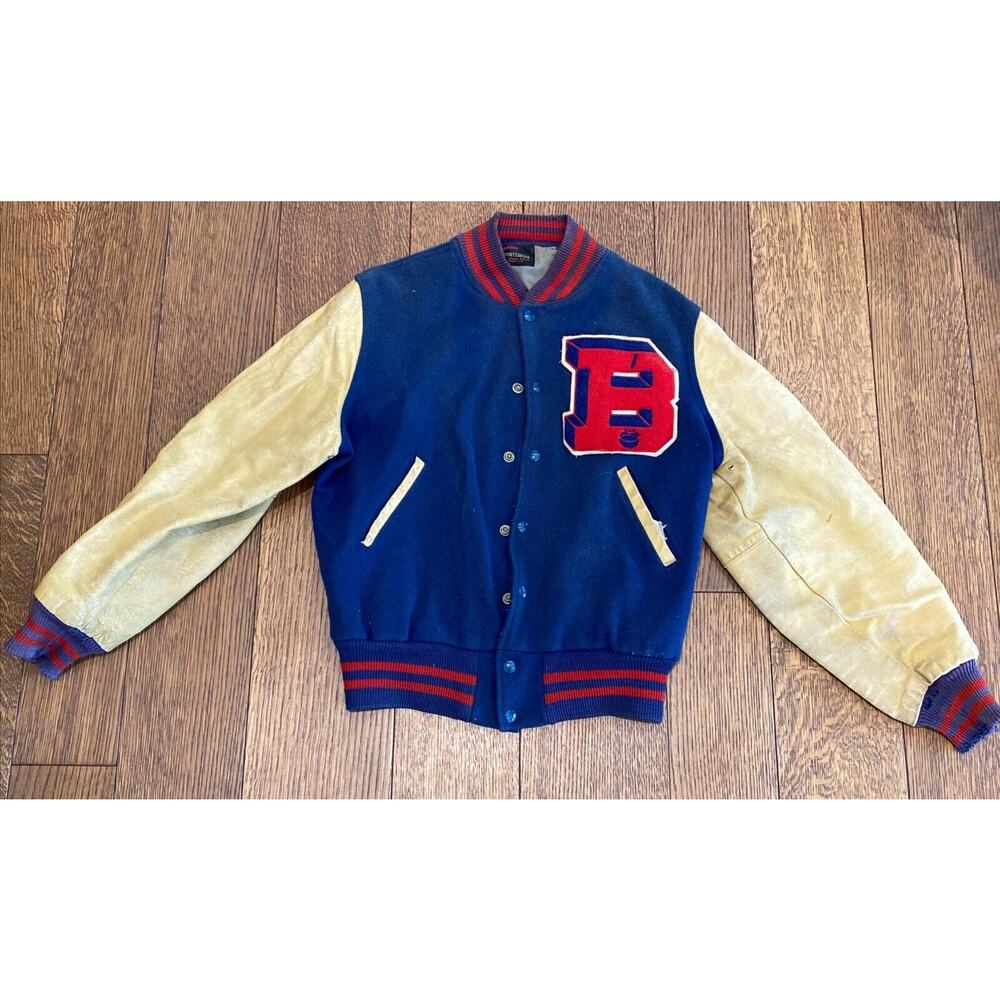 Tecumseh High School IN Letterman Men's Jacket Blue Red & White Size 42